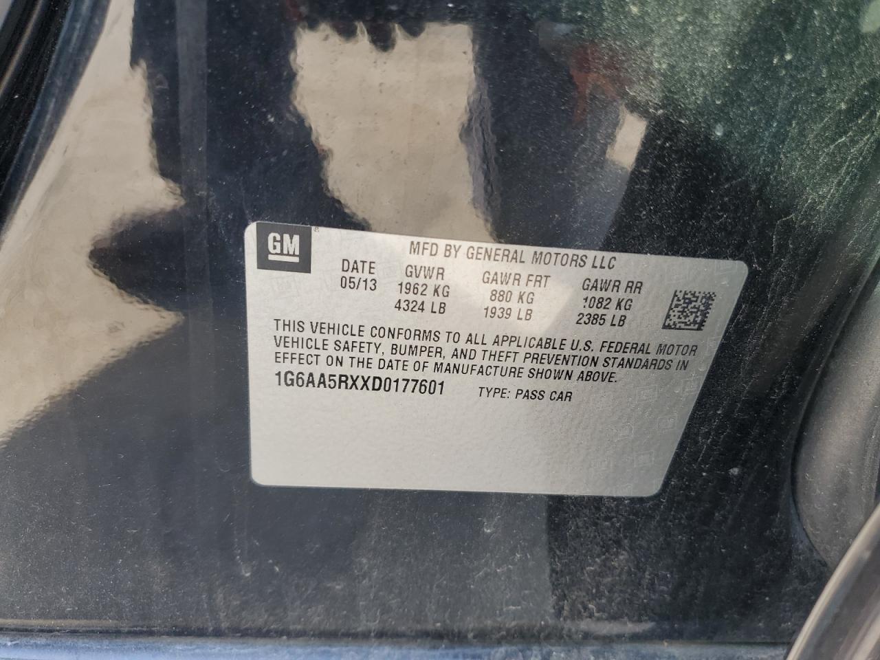 2013 Cadillac Ats VIN: 1G6AA5RXXD0177601 Lot: 69580134