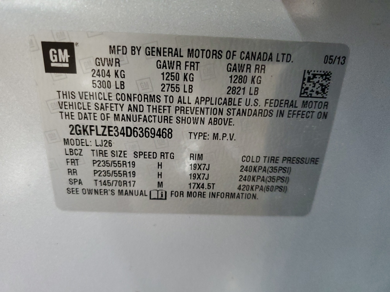 2GKFLZE34D6369468 2013 GMC Terrain Denali