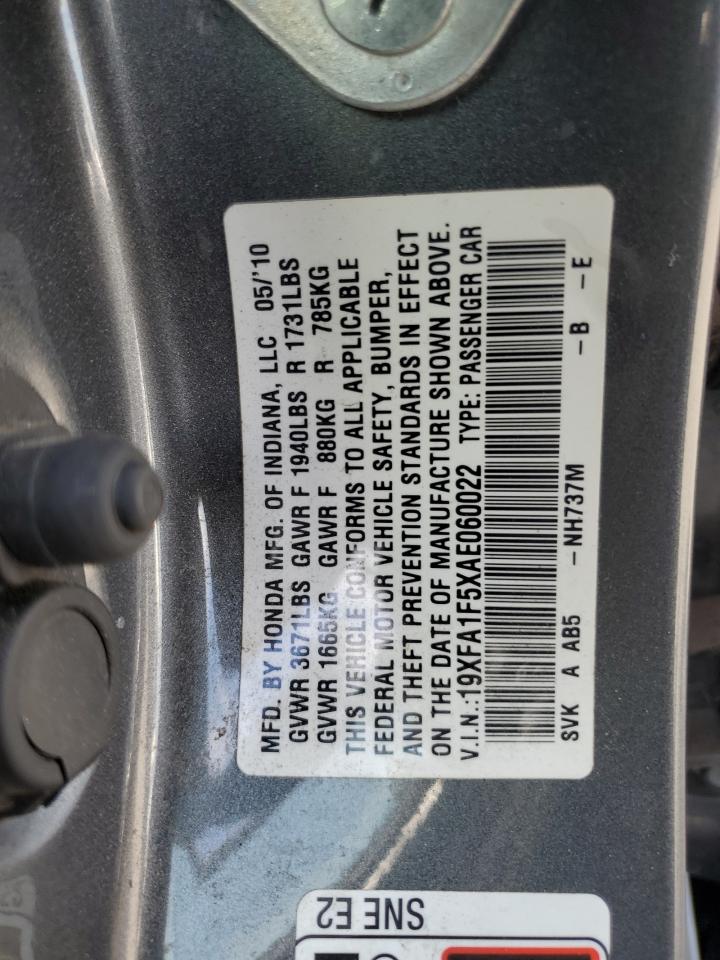 19XFA1F5XAE060022 2010 Honda Civic Lx