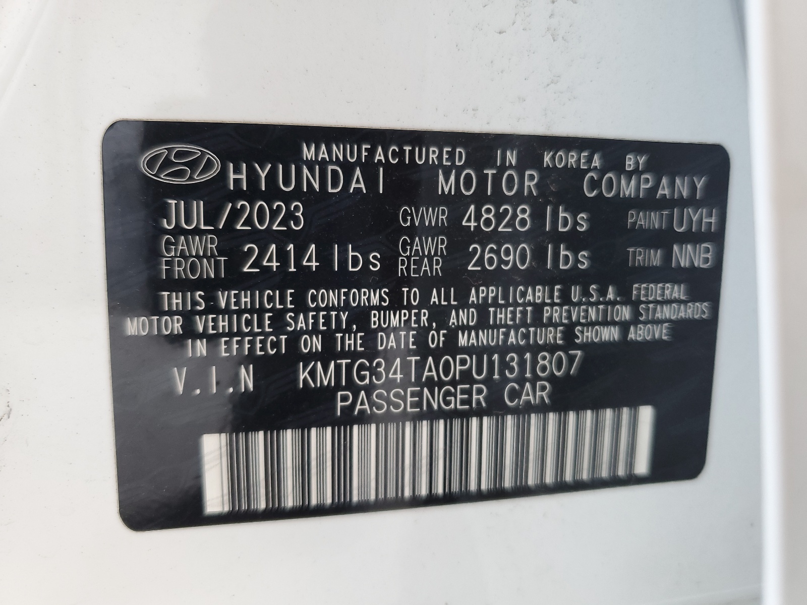 KMTG34TA0PU131807 2023 Genesis G70 Base