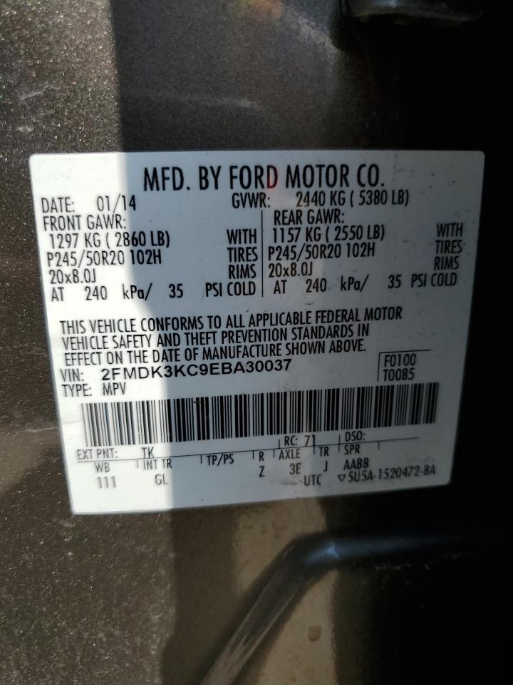 2FMDK3KC9EBA30037 2014 Ford Edge Limited