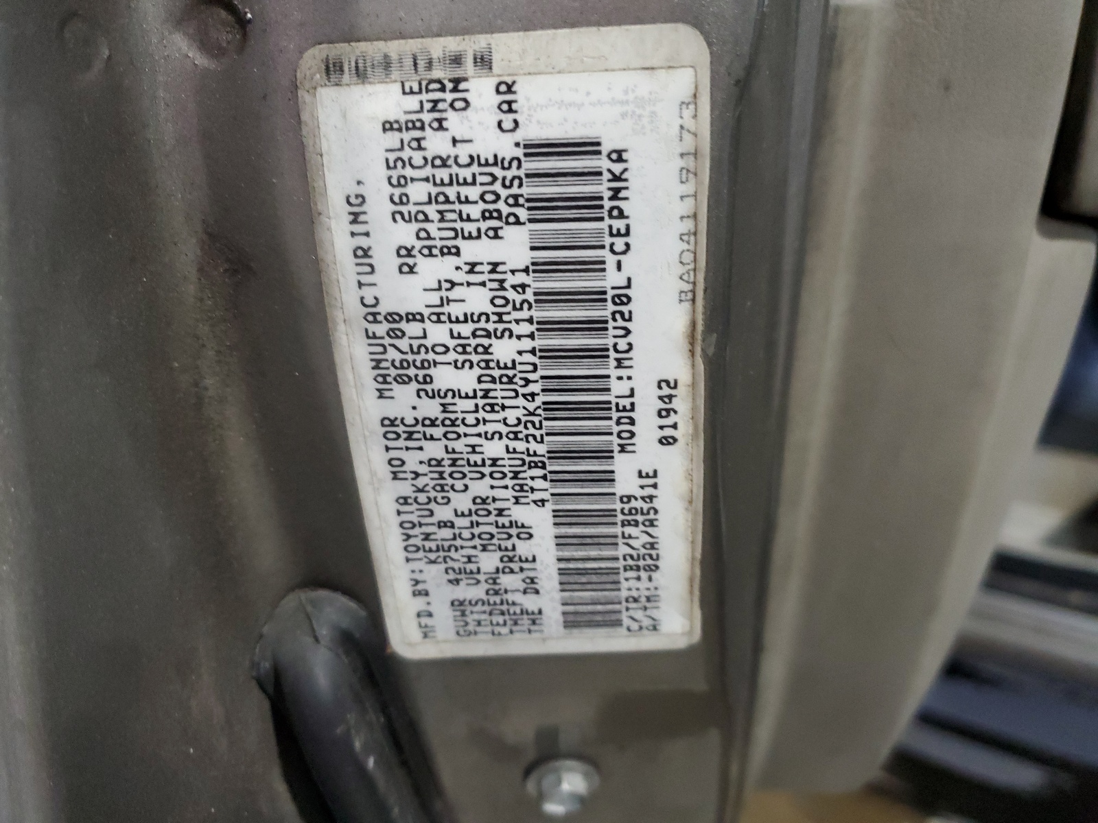 4t1bf22k4yu111541 4T1BF22K4YU111541 2000 Toyota Camry Le