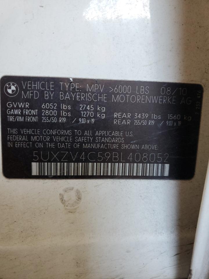 2011 BMW X5 xDrive35I VIN: 5UXZV4C59BL408052 Lot: 65775544