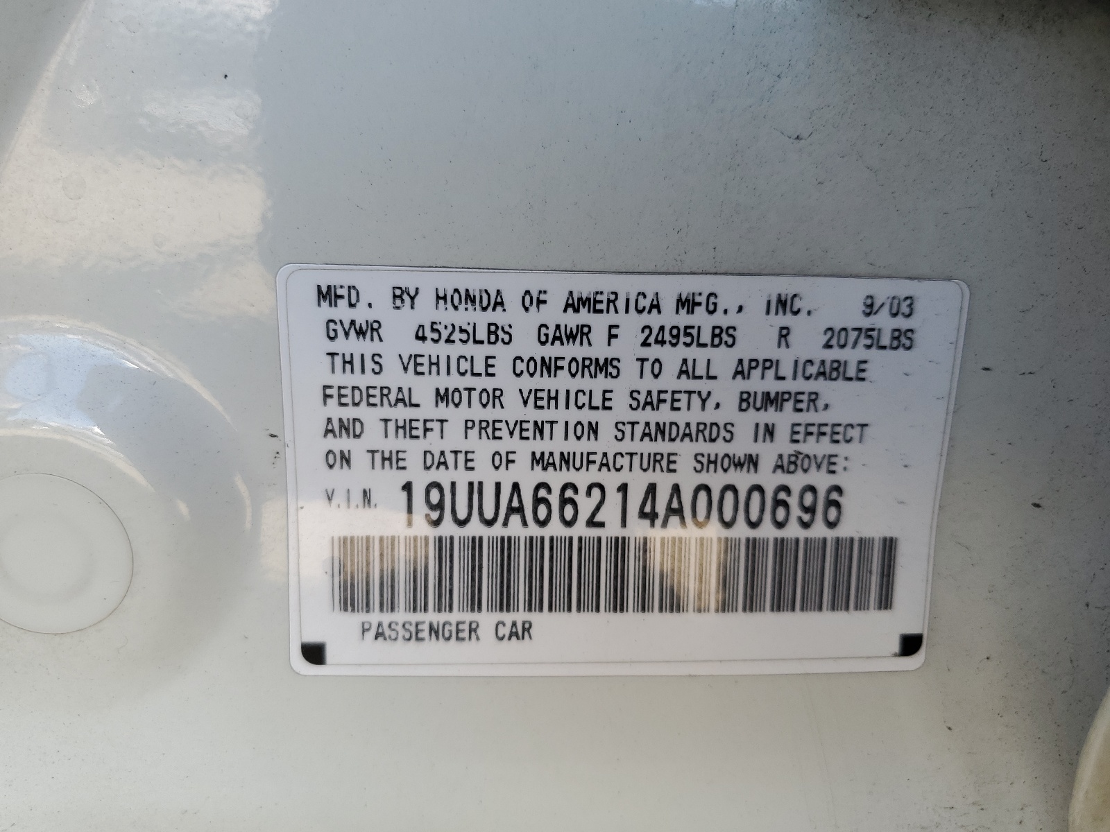 19UUA66214A000696 2004 Acura Tl