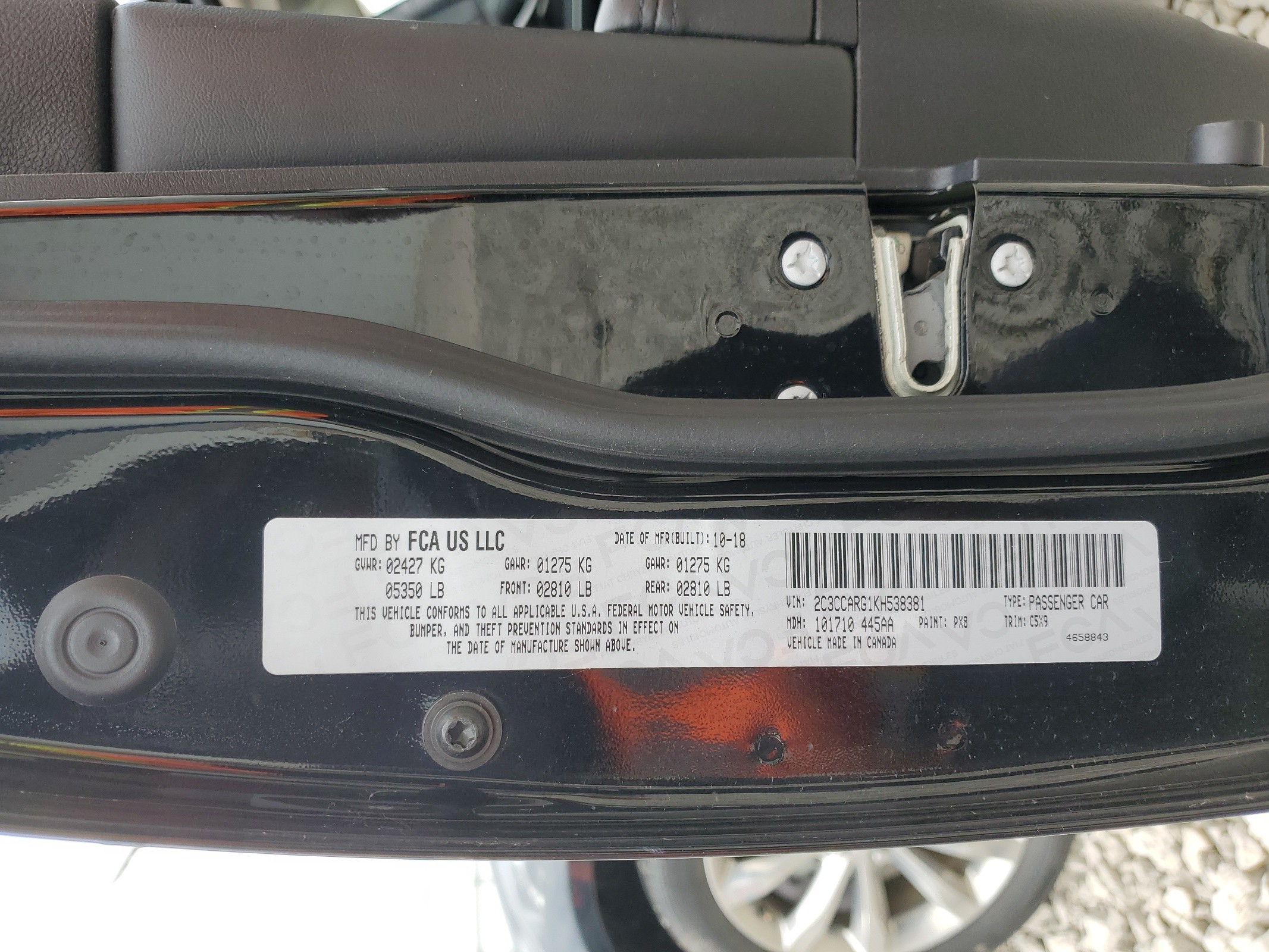 2C3CCARG1KH538381 2019 Chrysler 300 Touring