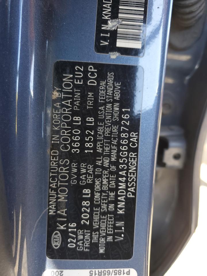 KNADM4A35G6687261 2016 Kia Rio Lx