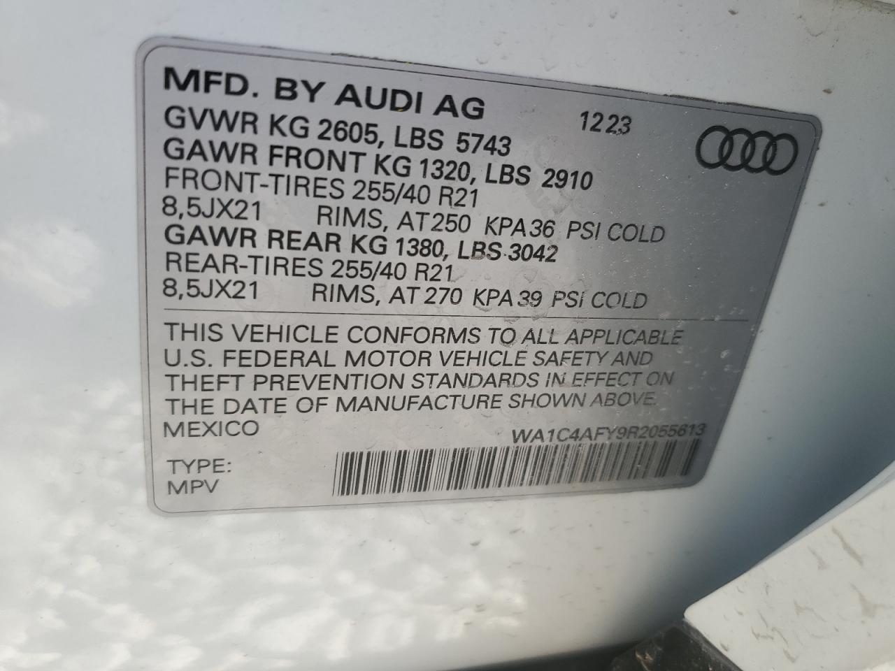 WA1C4AFY9R2055613 2024 Audi Sq5 Prestige