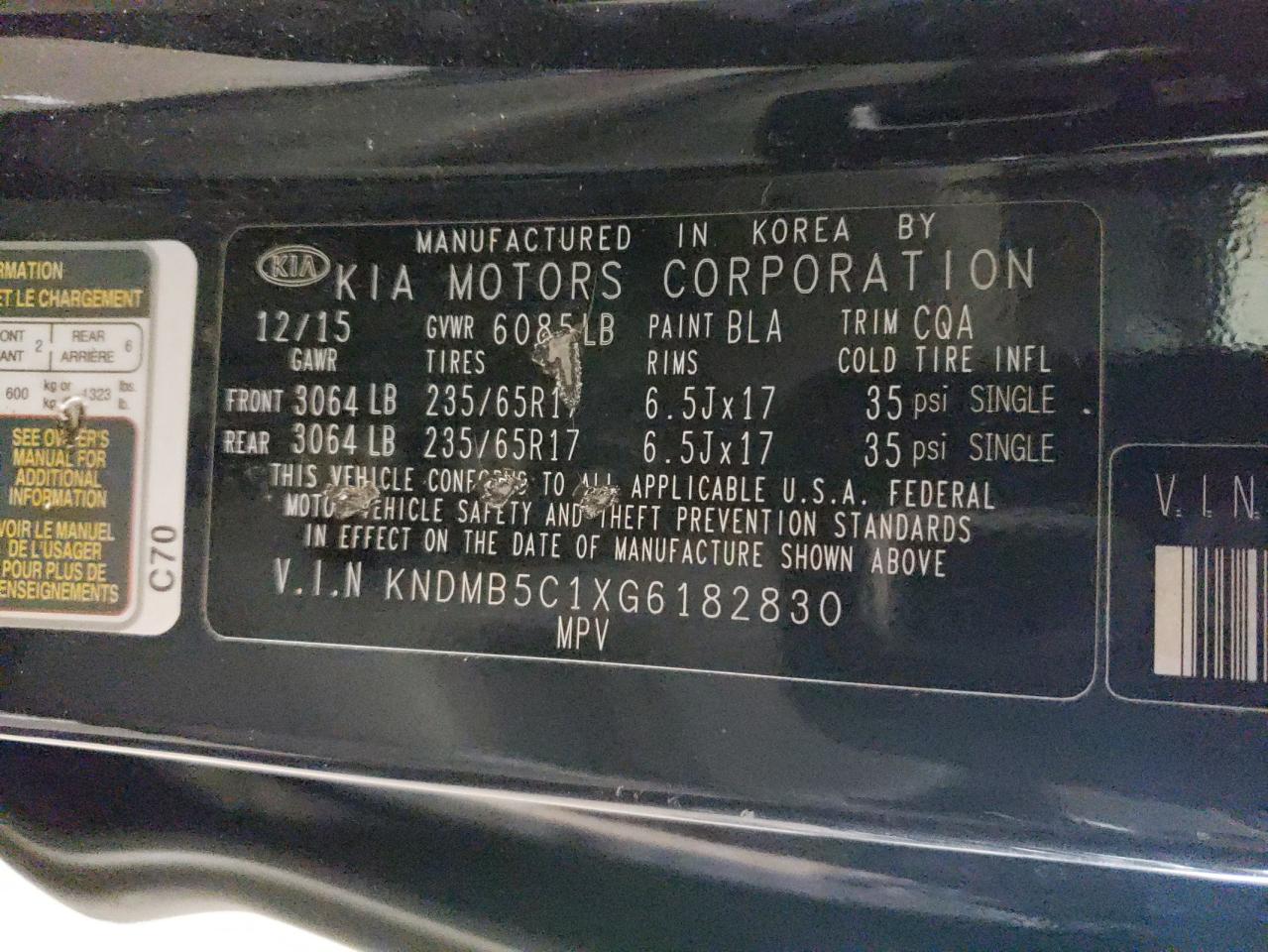 KNDMB5C1XG6182830 2016 KIA SEDONA - Image 13