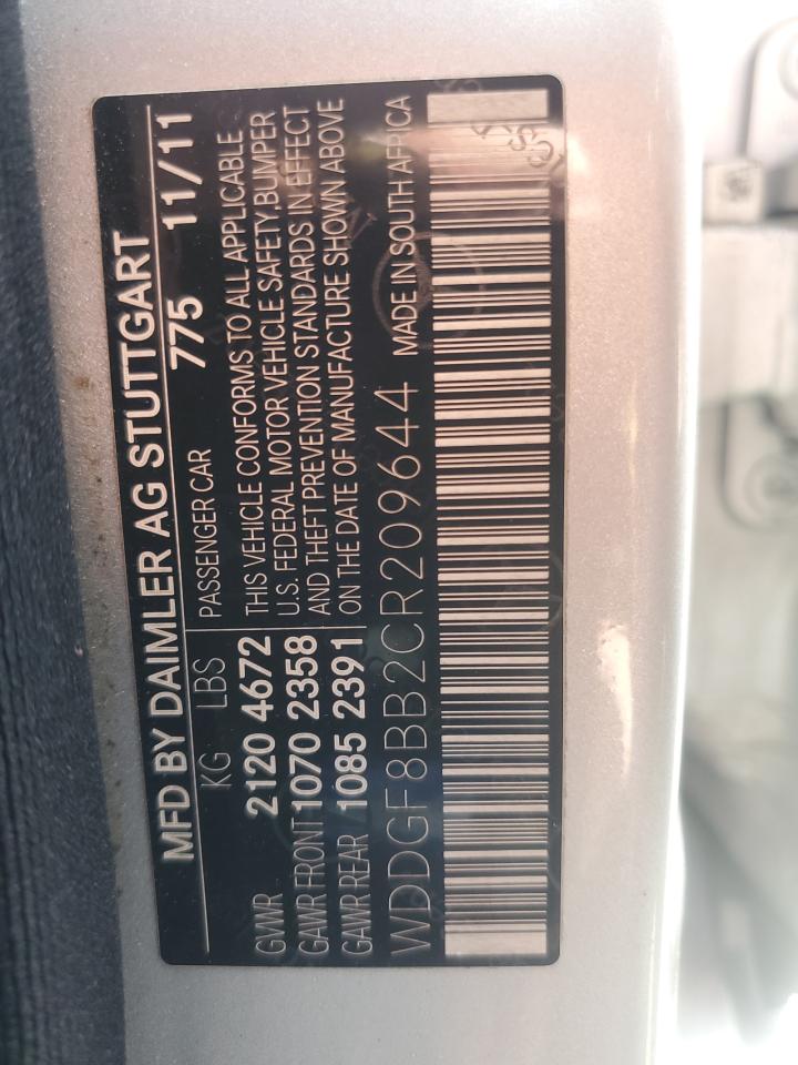 2012 Mercedes-Benz C 300 4Matic VIN: WDDGF8BB2CR209644 Lot: 68111764