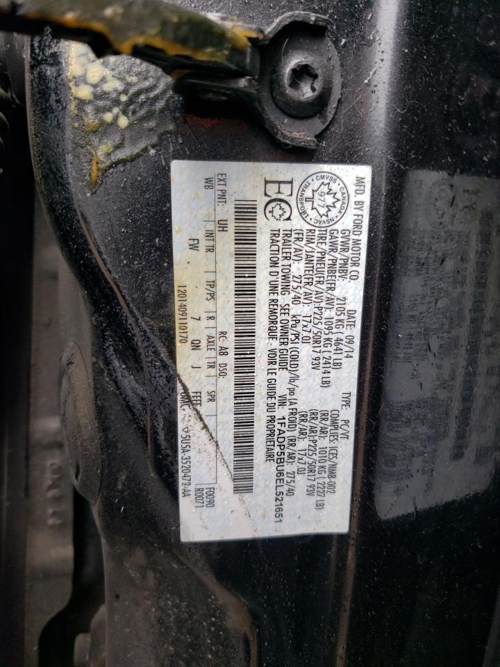 2014 Ford C-Max Sel VIN: 1FADP5BU6EL521651 Lot: 65803504