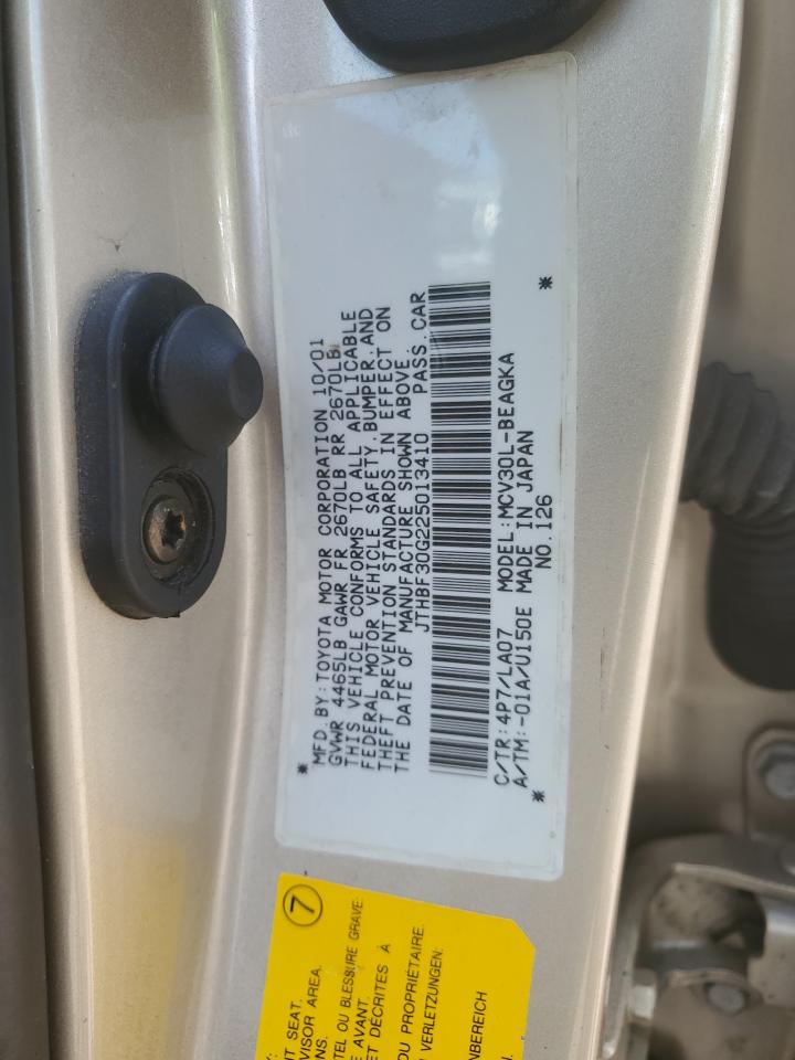 2002 Lexus Es 300 VIN: JTHBF30G225013410 Lot: 66729474