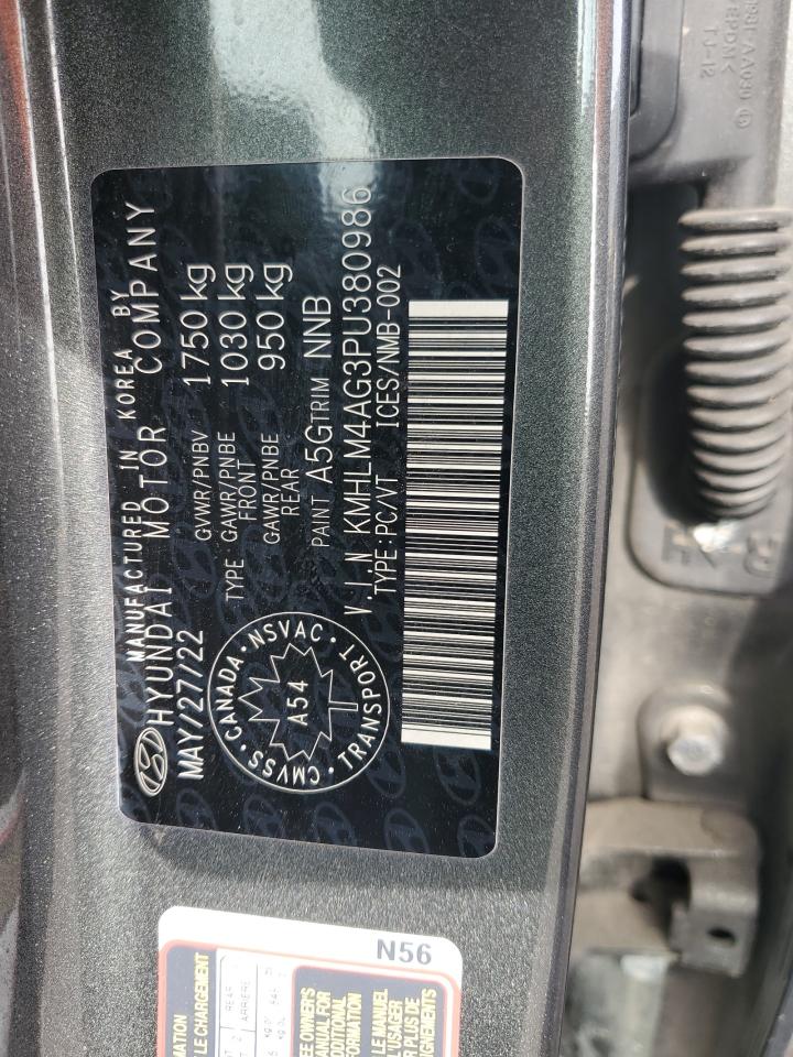 2023 Hyundai Elantra Sel VIN: KMHLM4AG3PU380986 Lot: 66289584