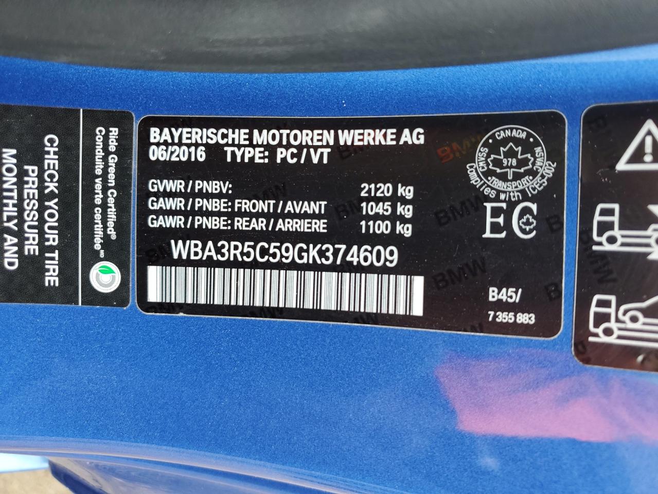 WBA3R5C59GK374609 2016 BMW 4 SERIES - Image 12