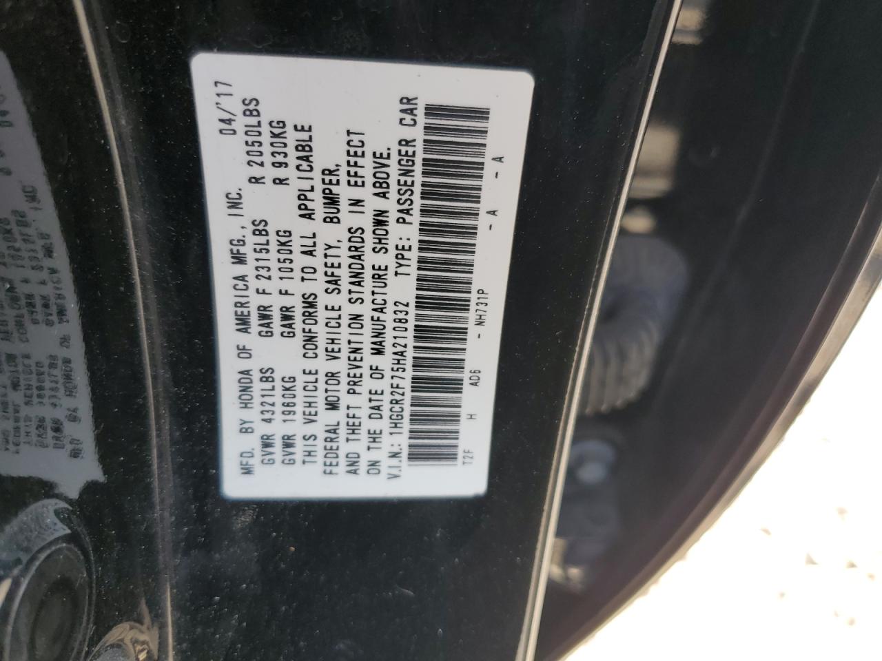 1HGCR2F75HA210832 2017 HONDA ACCORD - Image 14