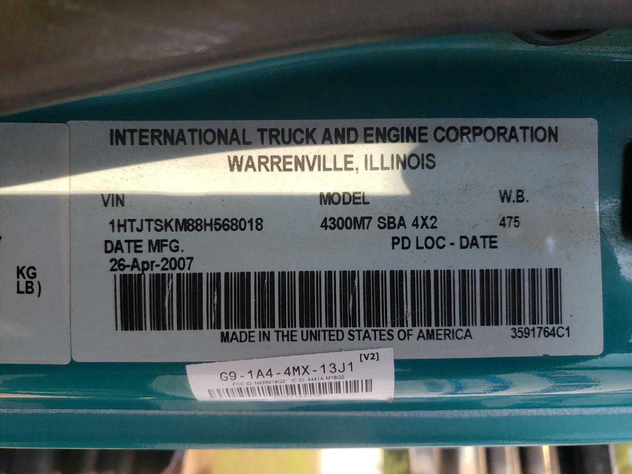 2008 International 4000 4300 VIN: 1HTJTSKM88H568018 Lot: 66945944