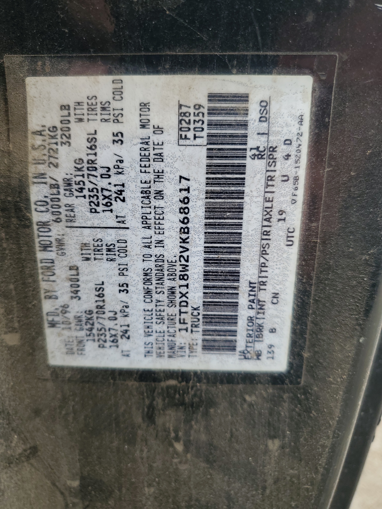 1FTDX18W2VKB68617 1997 Ford F150