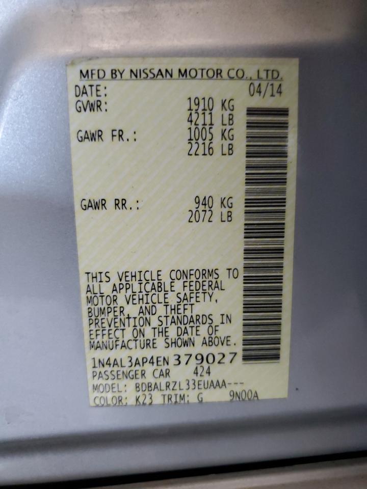 1N4AL3AP4EN379027 2014 Nissan Altima 2.5