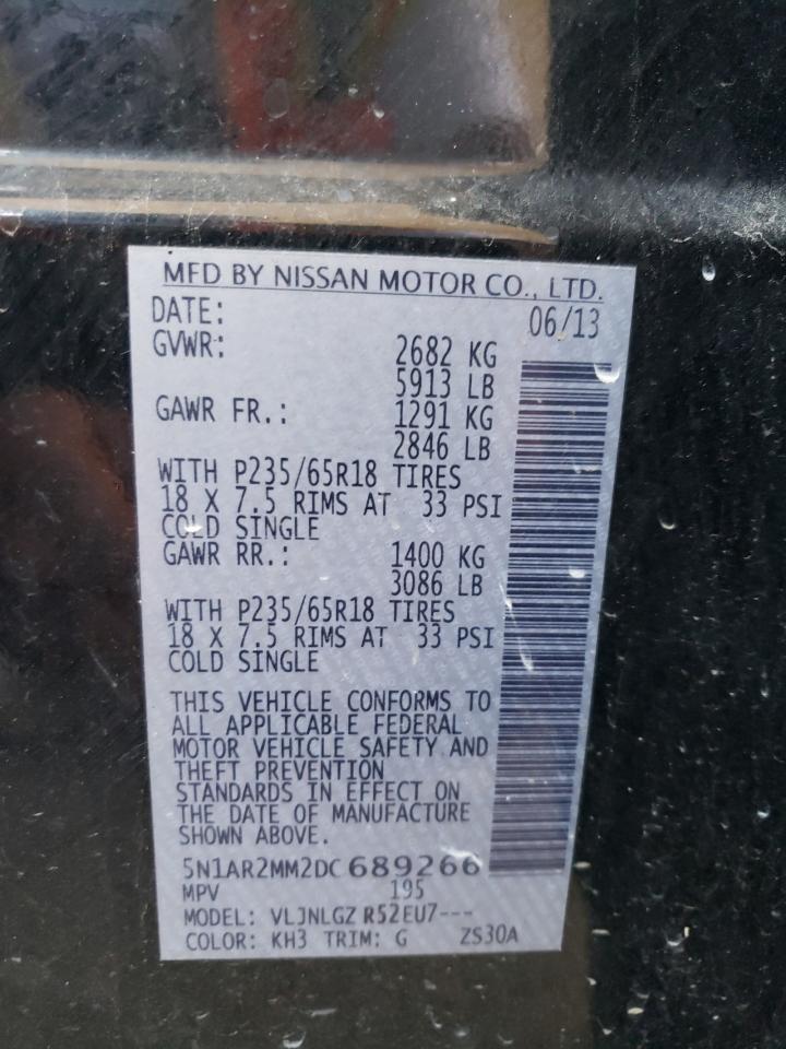 5N1AR2MM2DC689266 2013 Nissan Pathfinder S