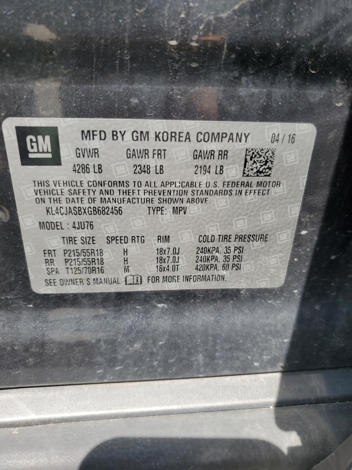 2016 Buick Encore VIN: KL4CJASBXGB682456 Lot: 67546854