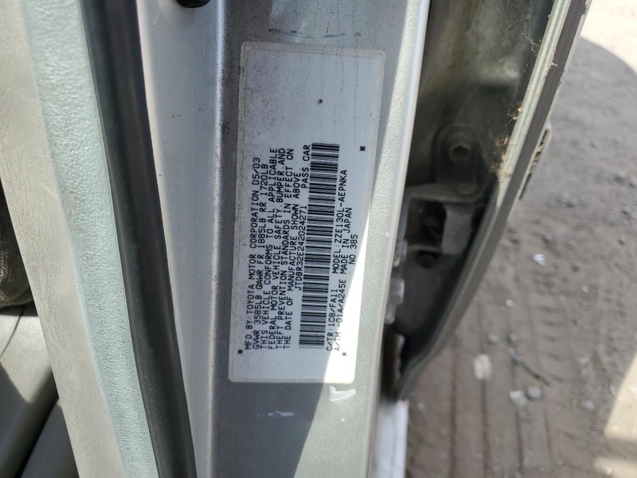 2004 Toyota Corolla Ce VIN: JTDBR32E242024271 Lot: 65864804