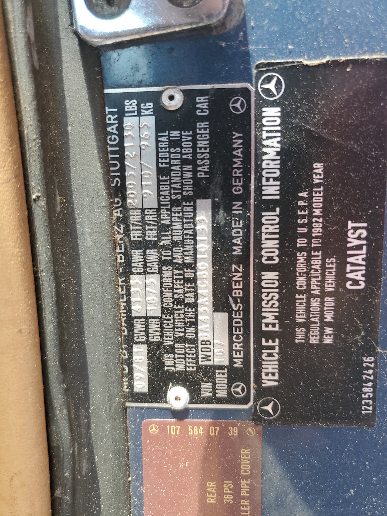 WDBBA45A4CB010133 1982 Mercedes-Benz 380 Sl