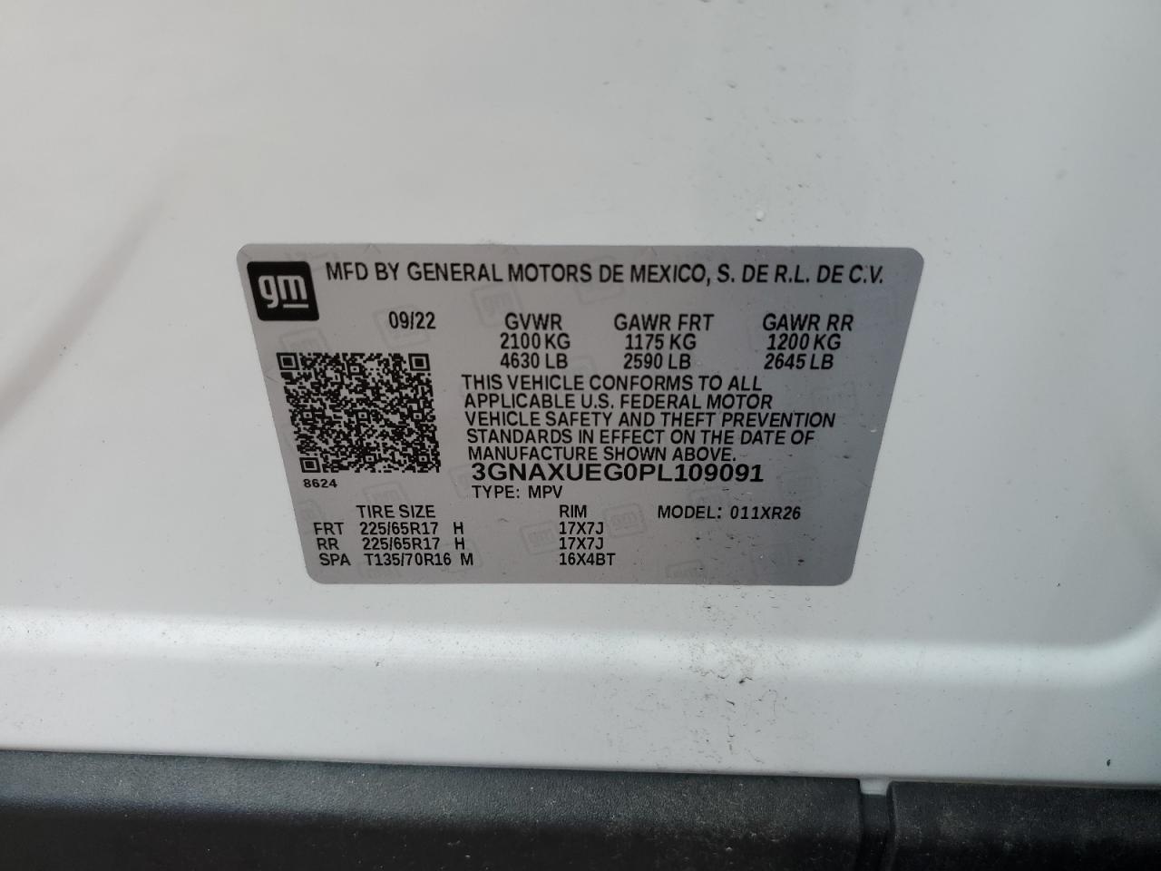 3GNAXUEG0PL109091 2023 CHEVROLET EQUINOX - Image 13