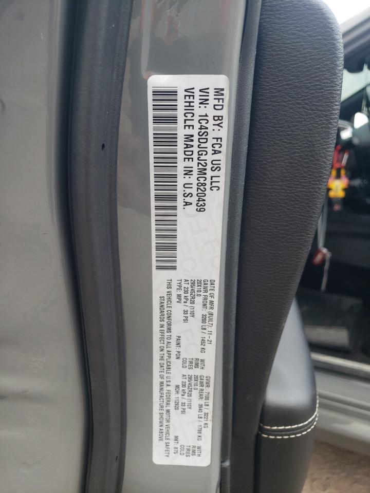 2021 Dodge Durango Srt 392 VIN: 1C4SDJGJ2MC820439 Lot: 66234444