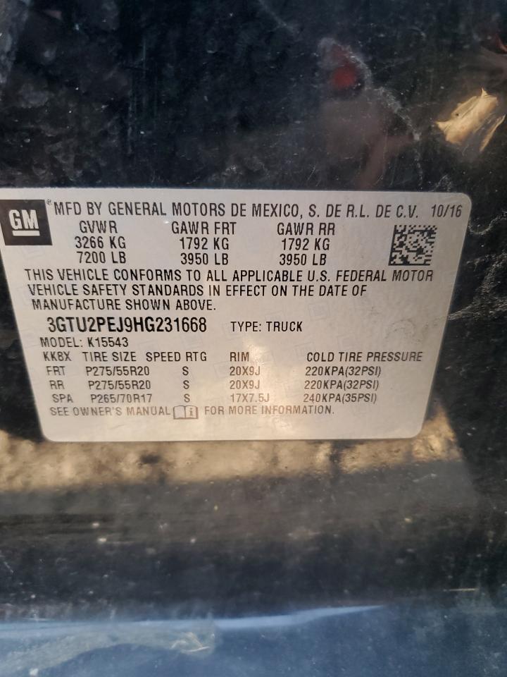 2017 GMC Sierra K1500 Denali VIN: 3GTU2PEJ9HG231668 Lot: 65773334