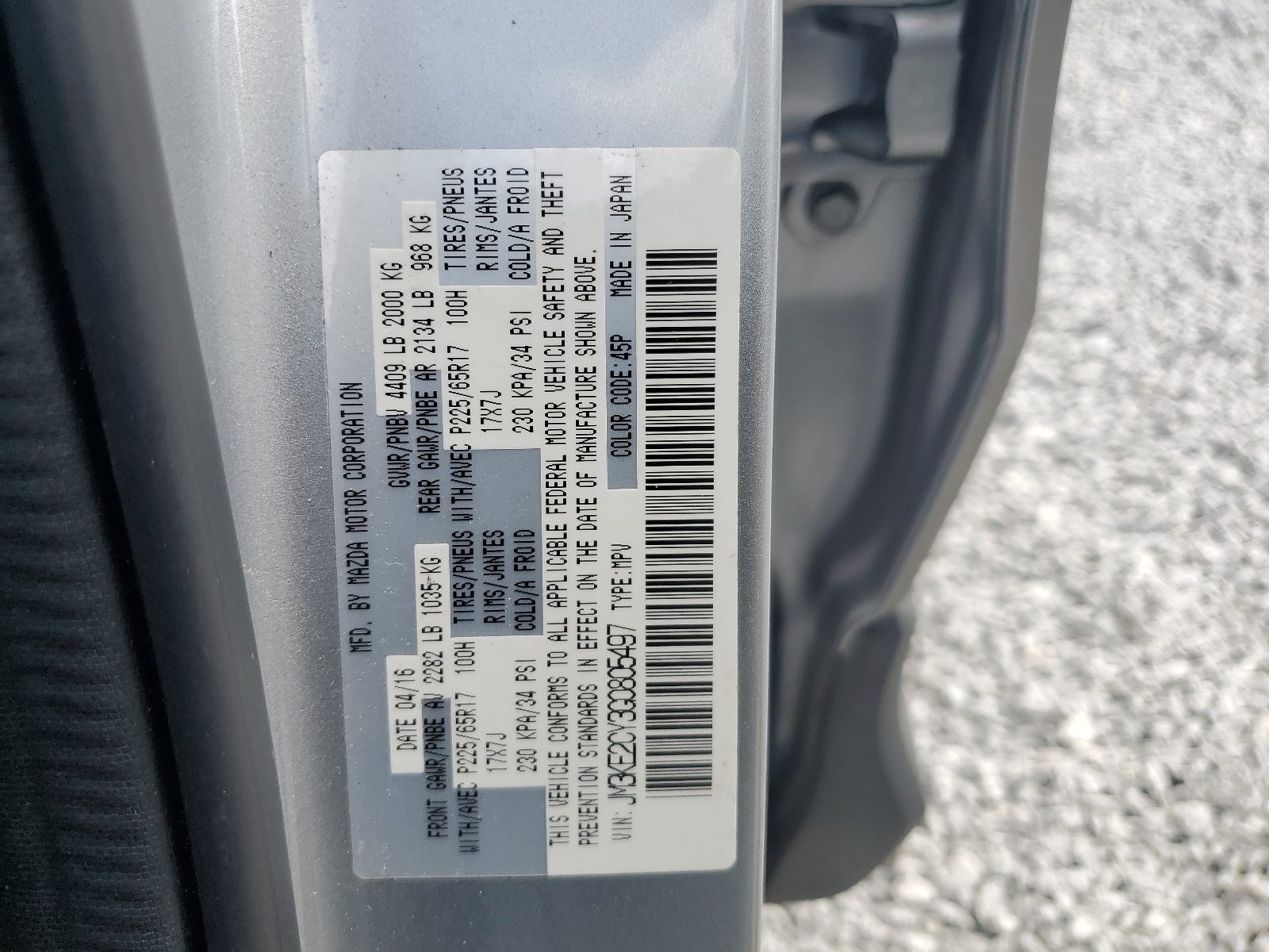 JM3KE2CY3G0805497 2016 Mazda Cx-5 Touring