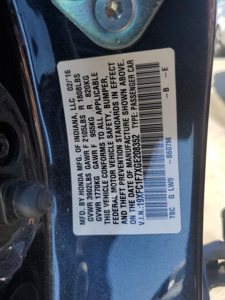 19XFC1F7XGE208352 2016 Honda Civic Exl