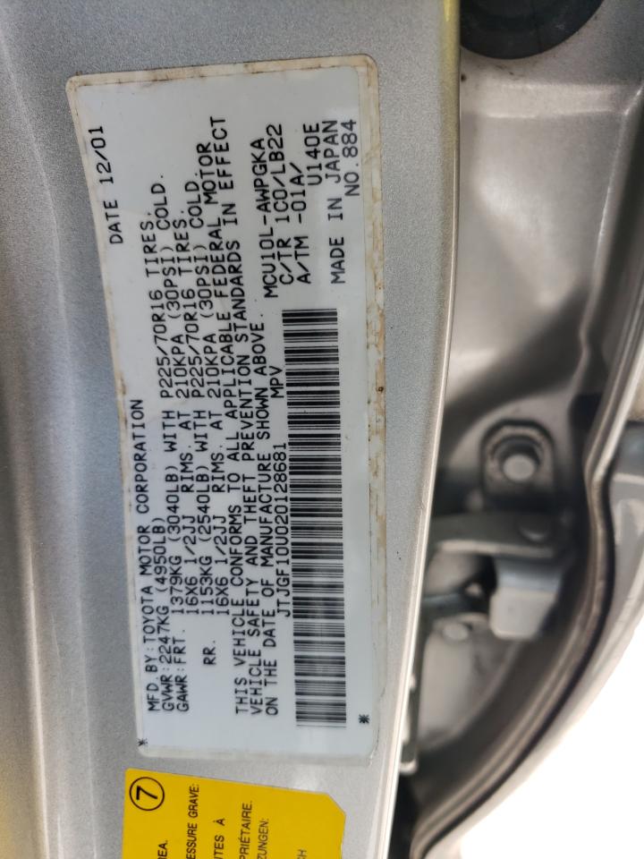 2002 Lexus Rx 300 VIN: JTJGF10U020128681 Lot: 68430374