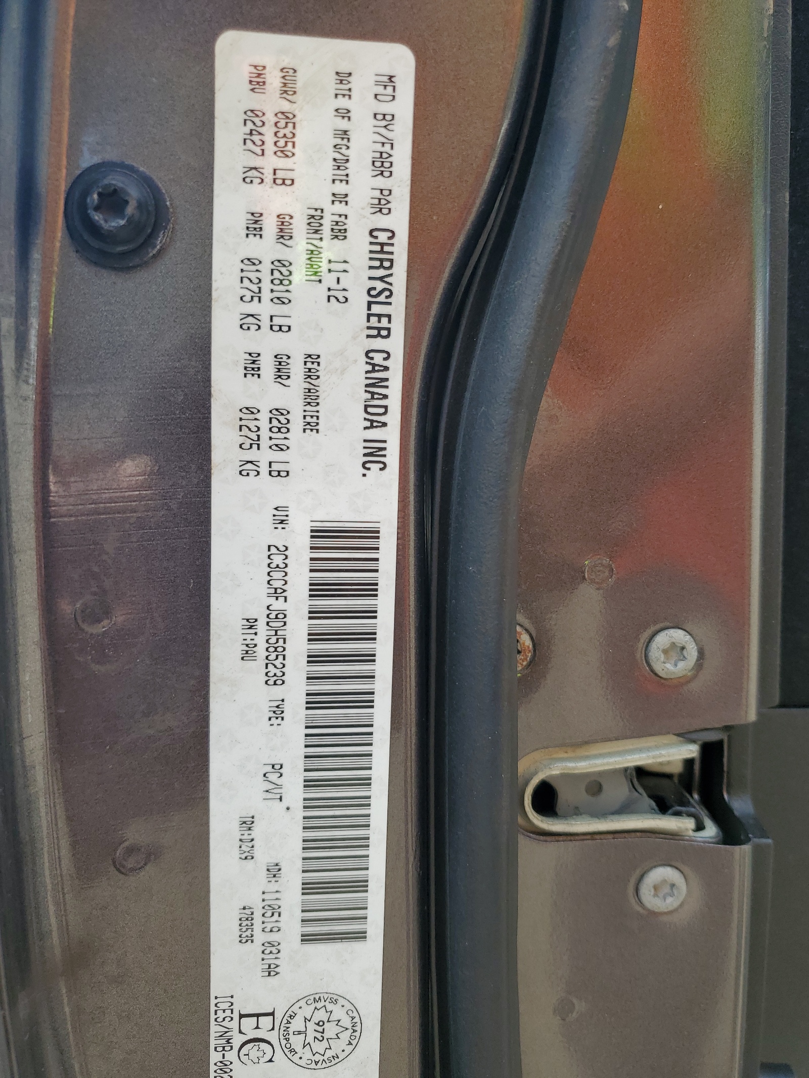 2C3CCAFJ9DH585239 2013 Chrysler 300 Srt-8