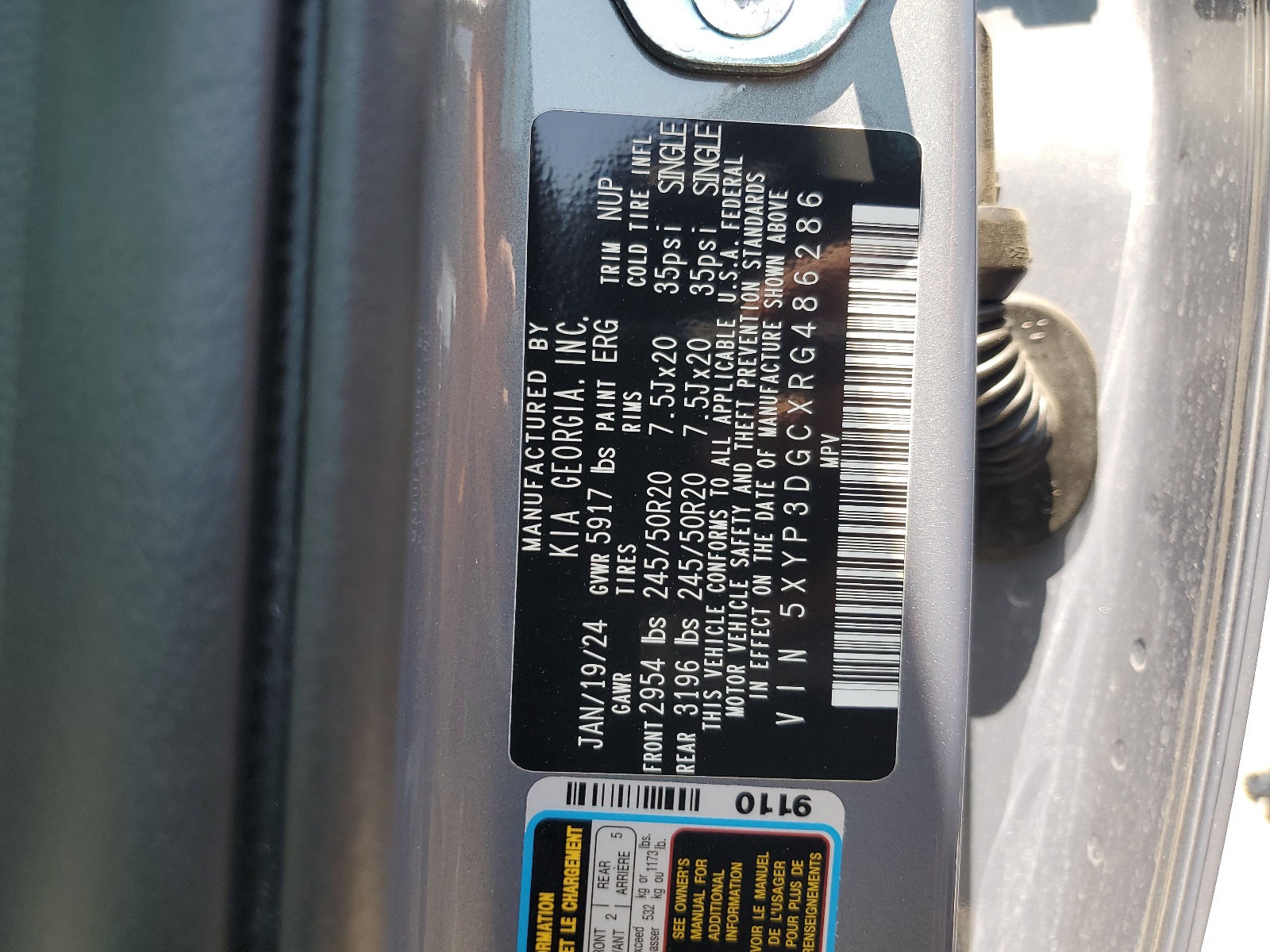 5XYP3DGCXRG486286 2024 Kia Telluride Ex