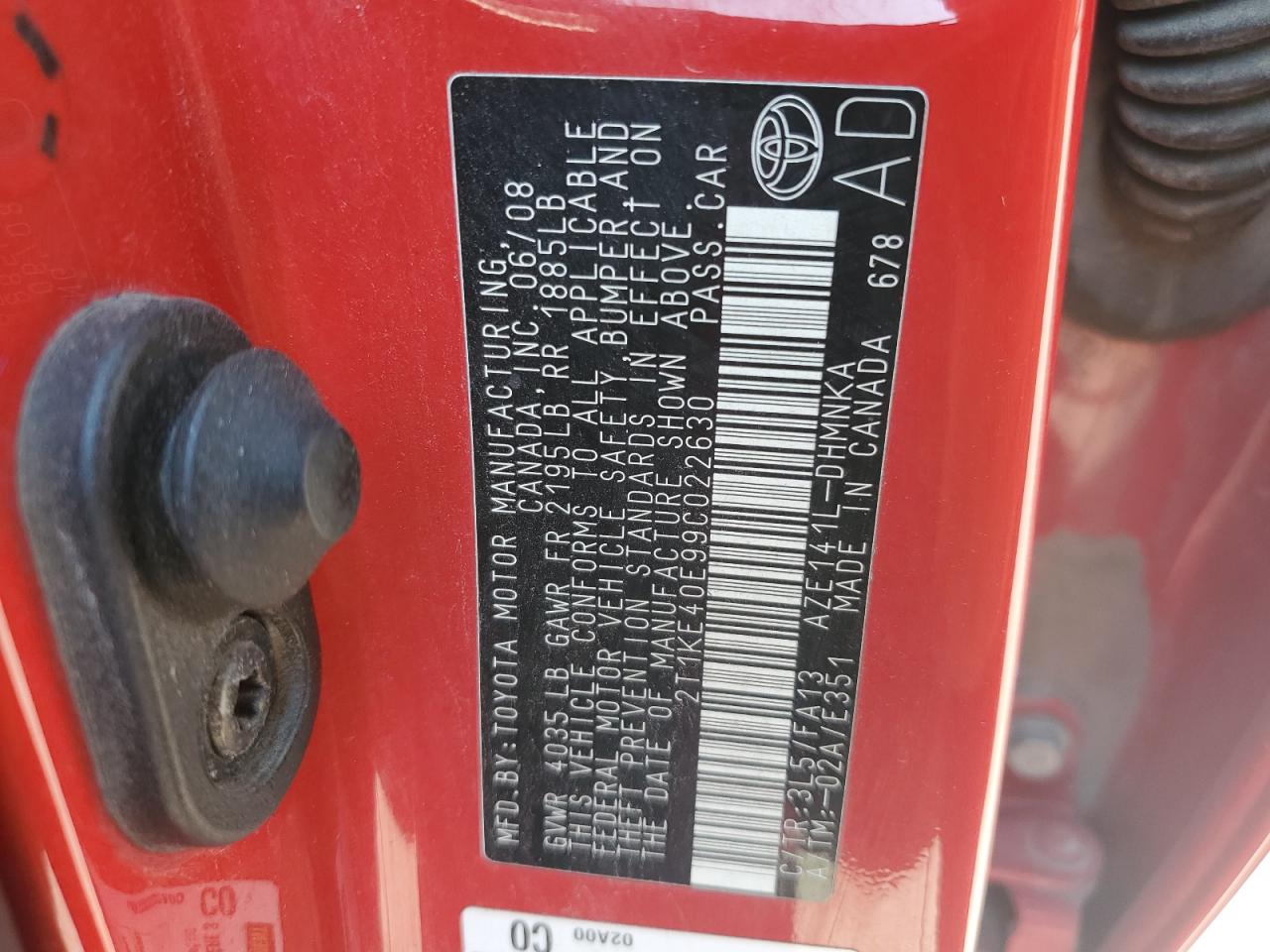 2009 Toyota Corolla Matrix S VIN: 2T1KE40E99C022630 Lot: 63300724