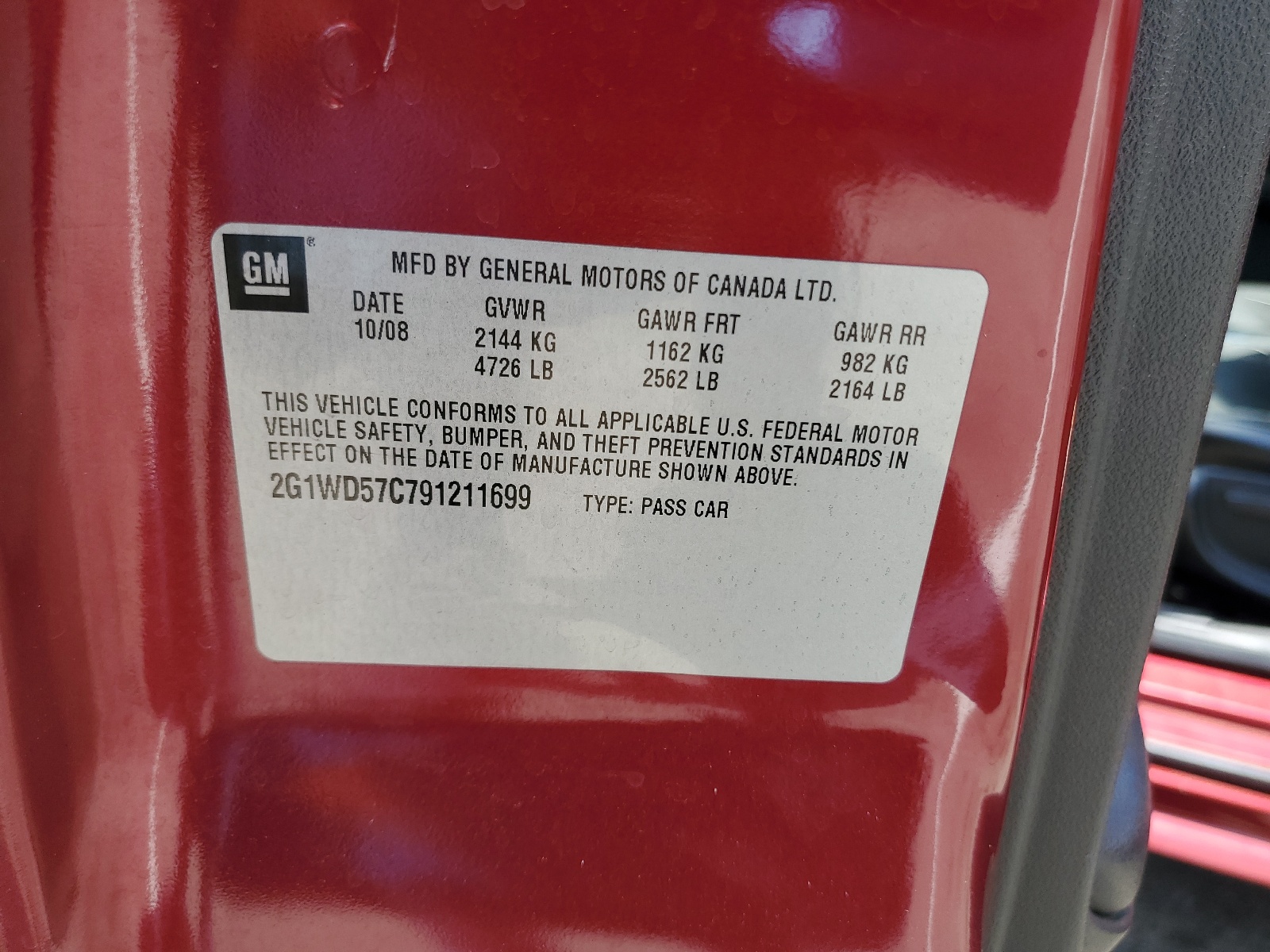 2G1WD57C791211699 2009 Chevrolet Impala Ss