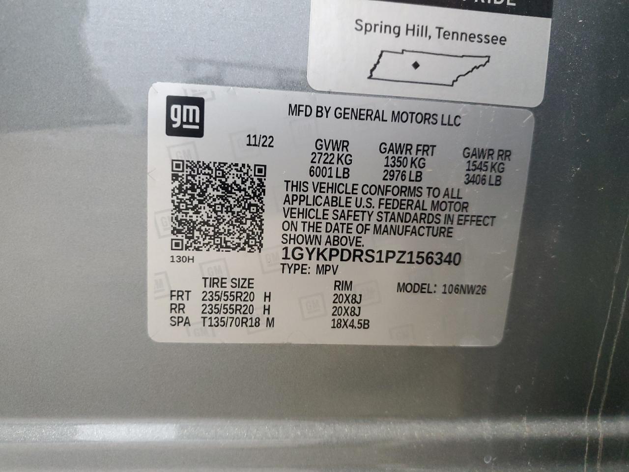 2023 Cadillac Xt6 Premium Luxury VIN: 1GYKPDRS1PZ156340 Lot: 67467084