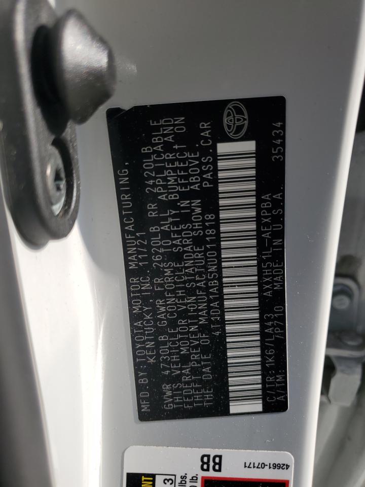 2022 Toyota Avalon Limited VIN: 4T1DA1AB5NU011818 Lot: 65641534