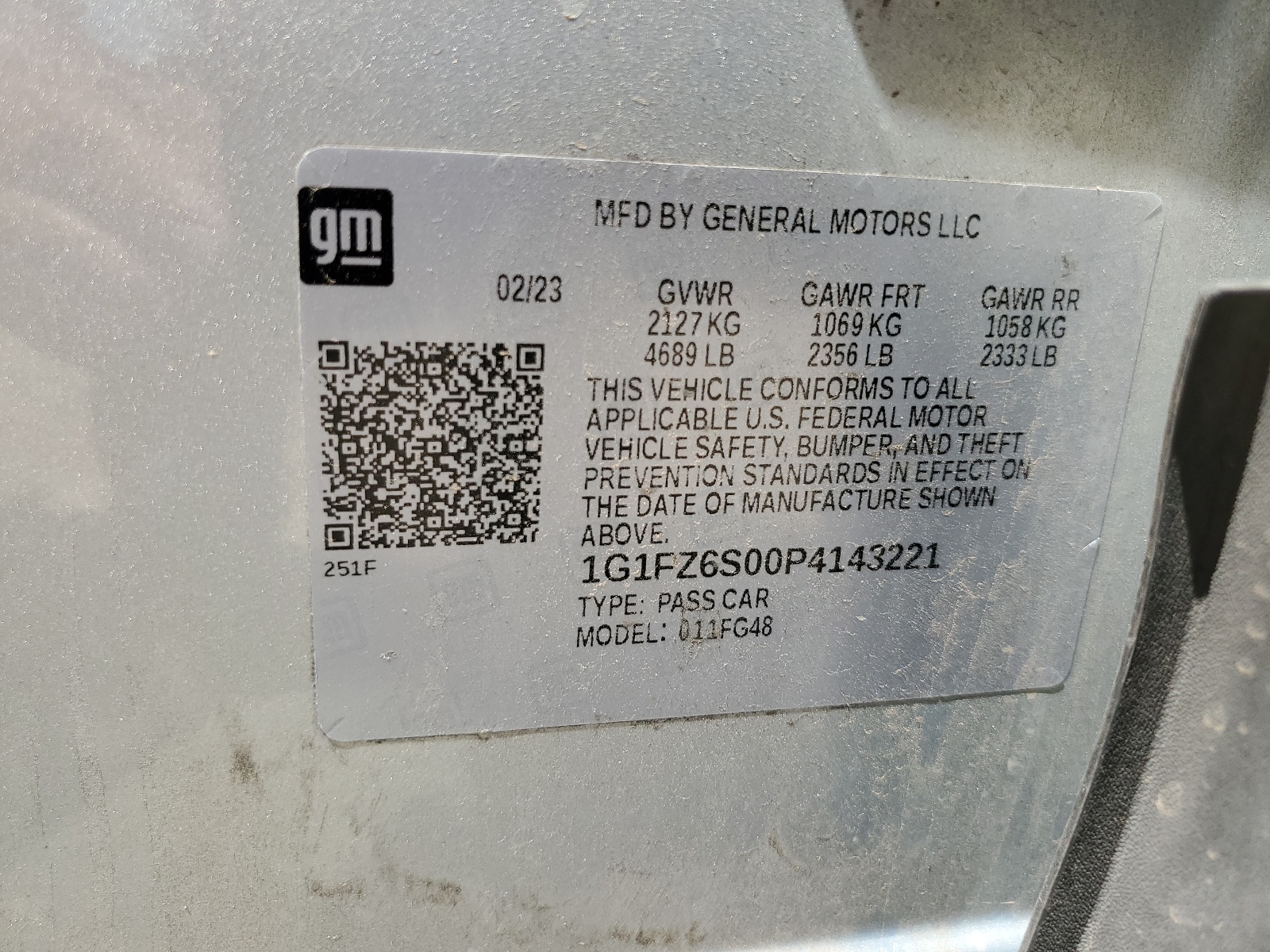 1G1FZ6S00P4143221 2023 Chevrolet Bolt Euv Premier