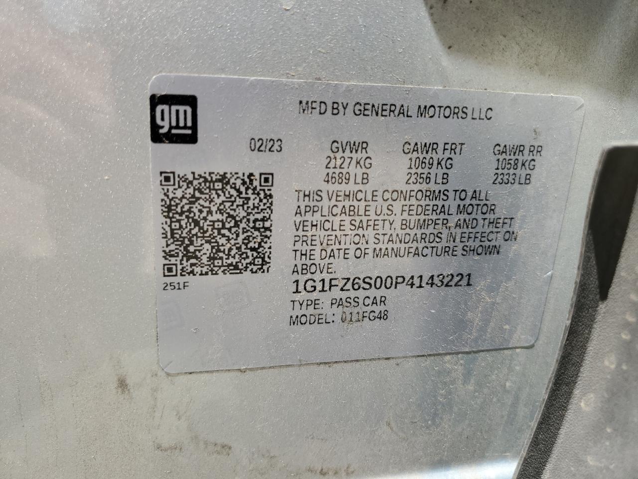 2023 Chevrolet Bolt Euv Premier VIN: 1G1FZ6S00P4143221 Lot: 67044084