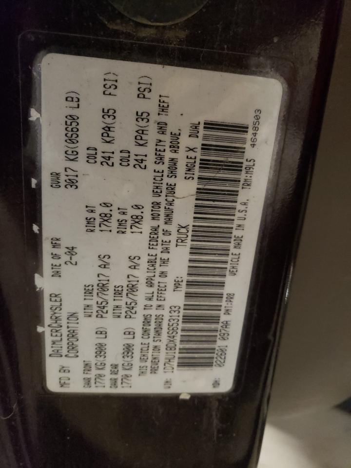 2004 Dodge Ram 1500 St VIN: 1D7HU18DX4S653133 Lot: 65911984