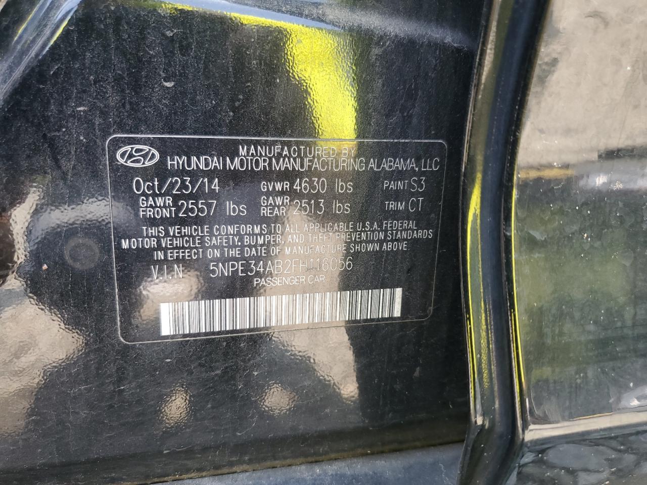 5NPE34AB2FH116056 2015 Hyundai Sonata Sport