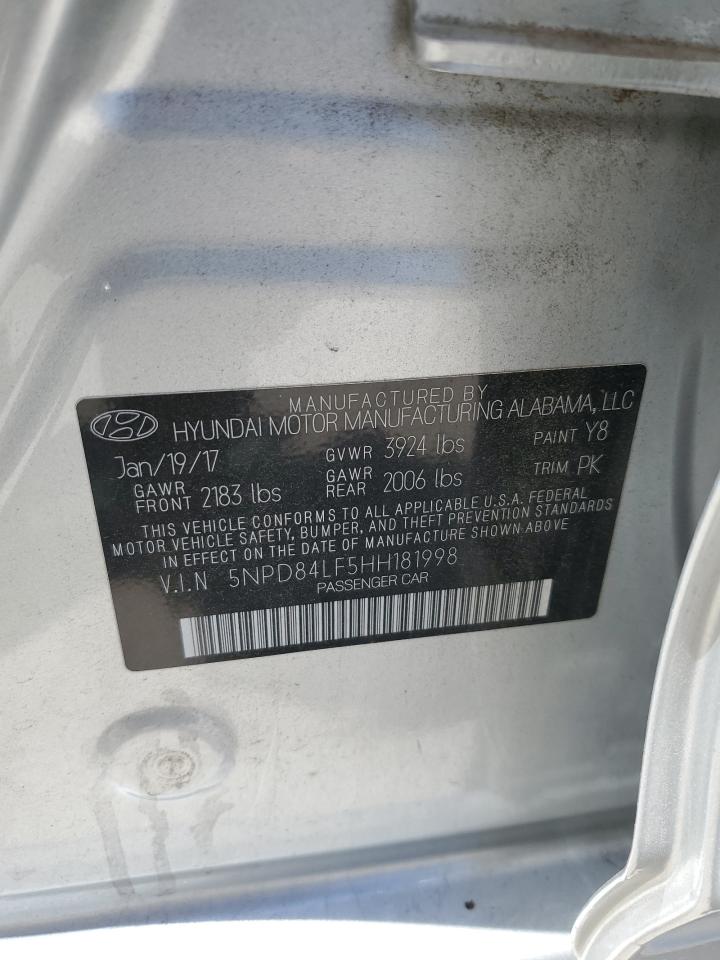 2017 Hyundai Elantra Se VIN: 5NPD84LF5HH181998 Lot: 67980624