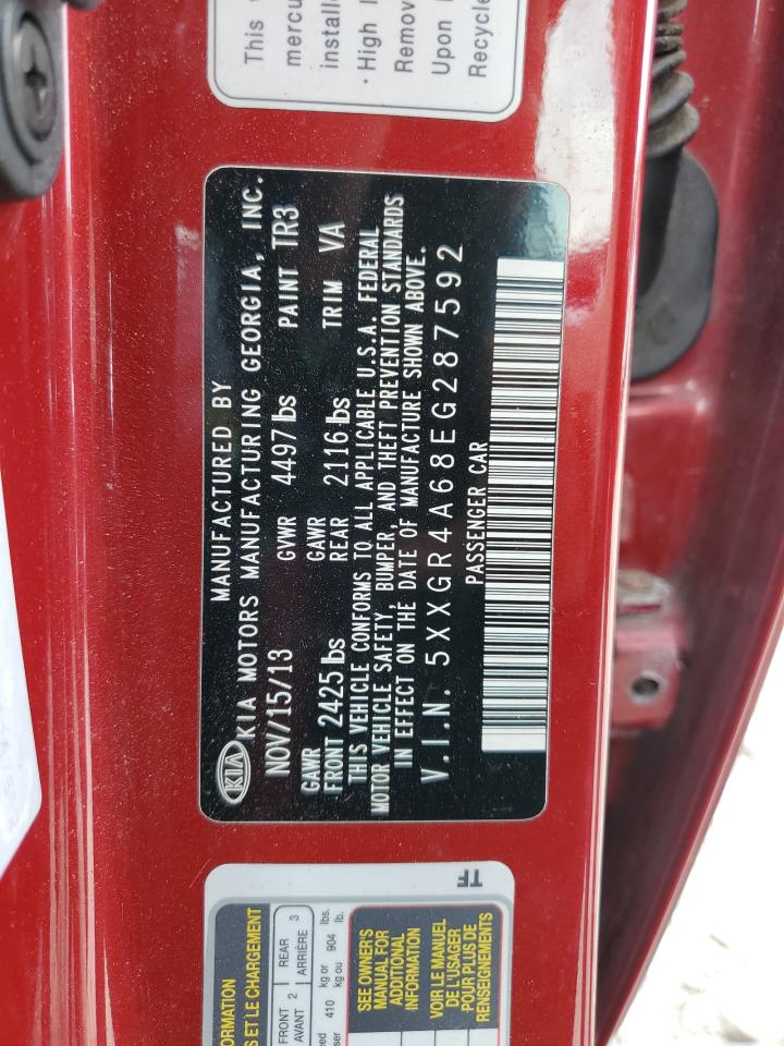 2014 Kia Optima Sx VIN: 5XXGR4A68EG287592 Lot: 65139704