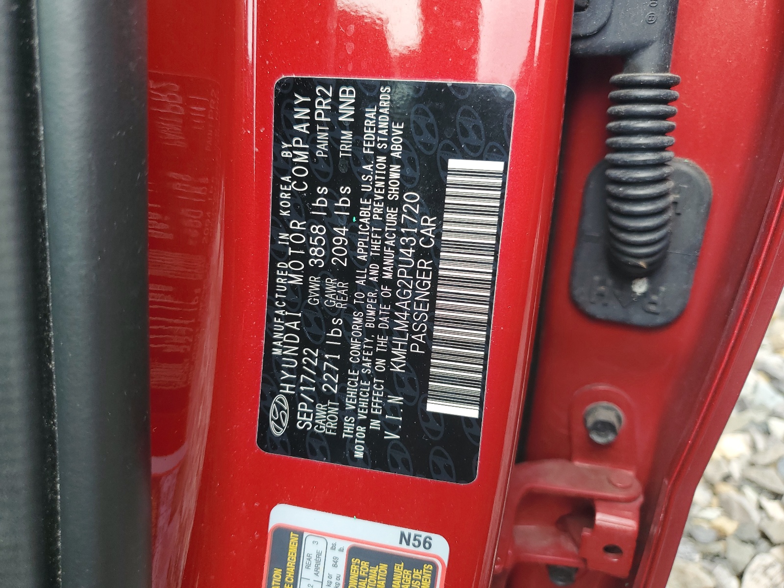 KMHLM4AG2PU431720 2023 Hyundai Elantra Sel