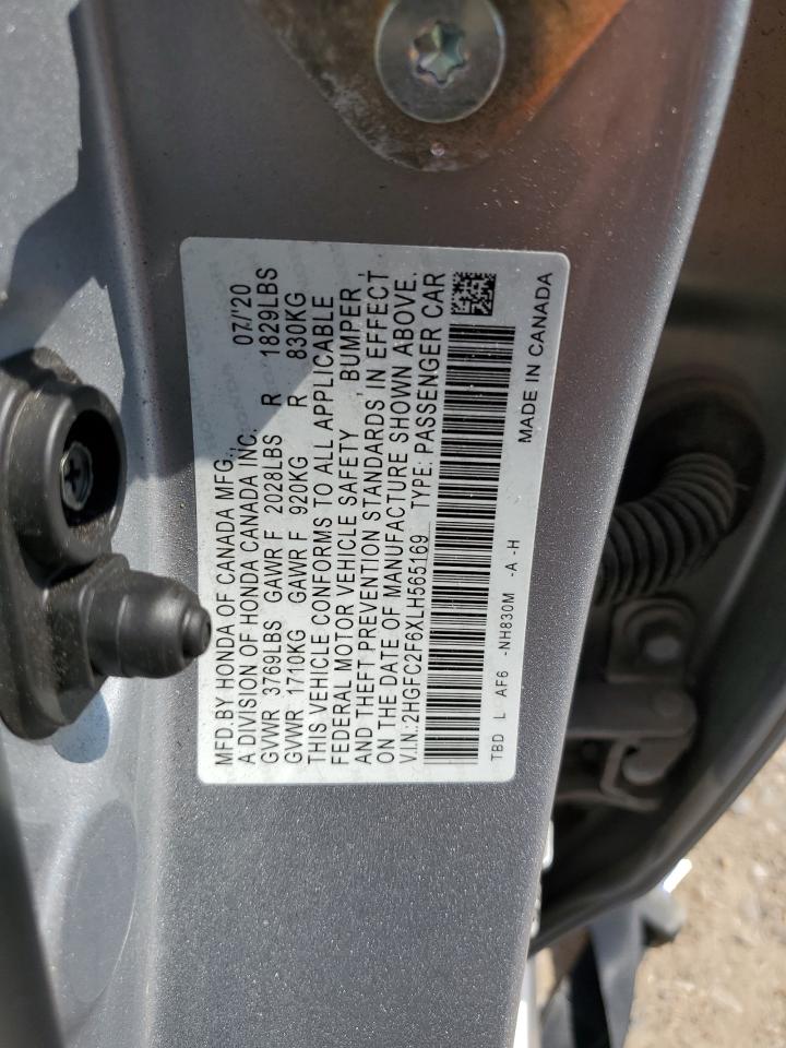 2HGFC2F6XLH565169 2020 Honda Civic Lx