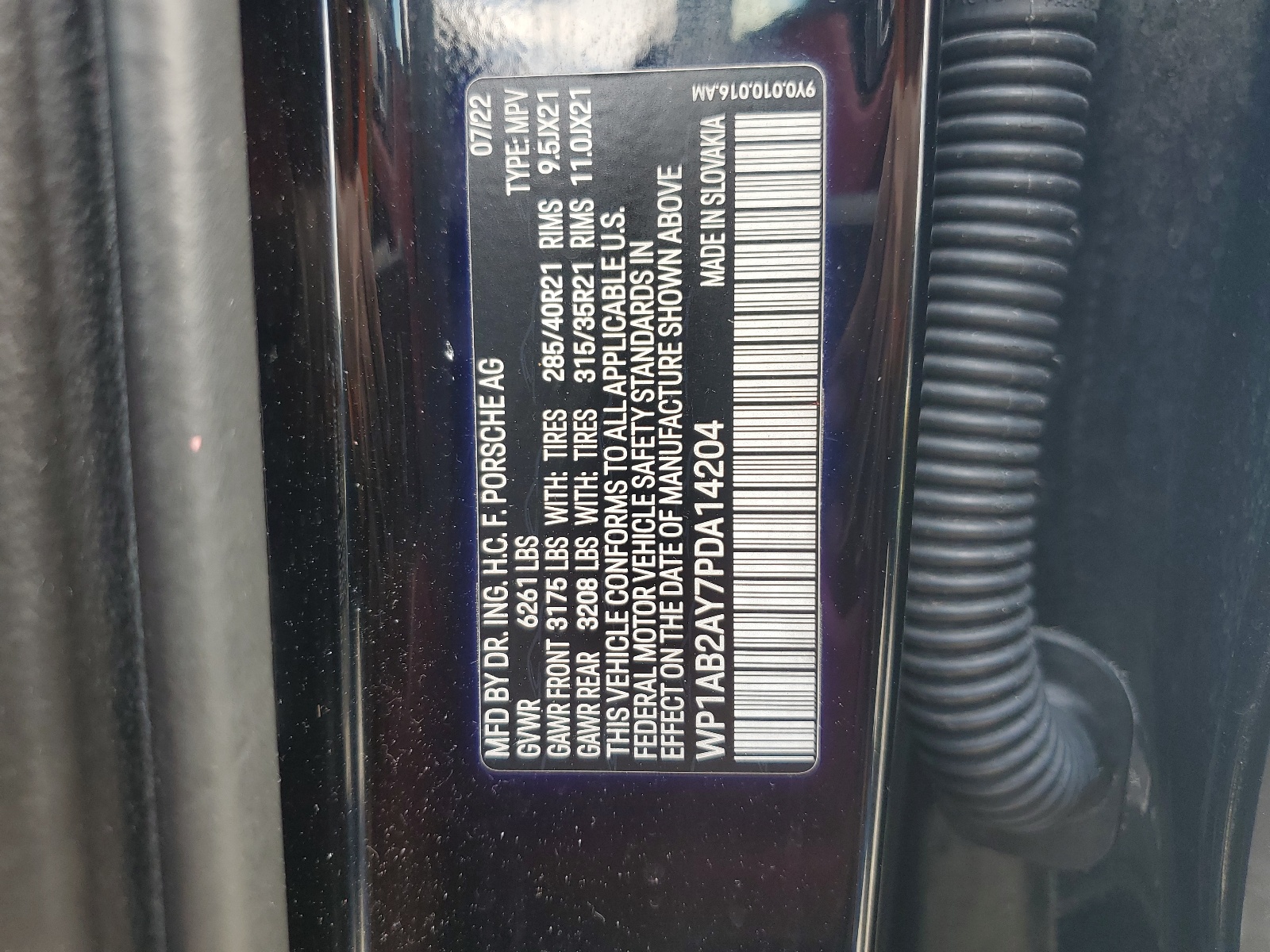 Фото: WP1AB2AY7PDA14204 - 15