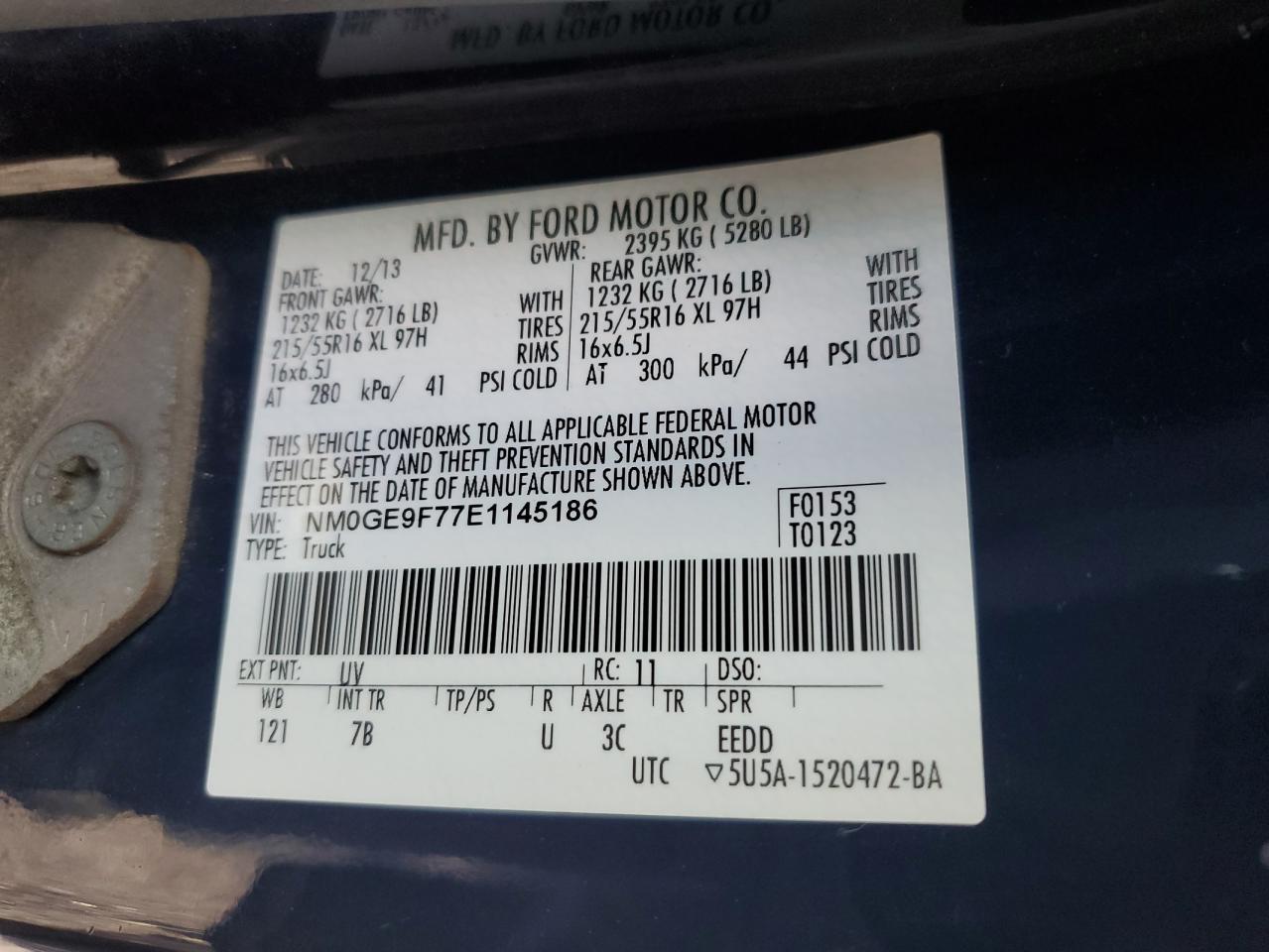 NM0GE9F77E1145186 2014 Ford Transit Connect Xlt