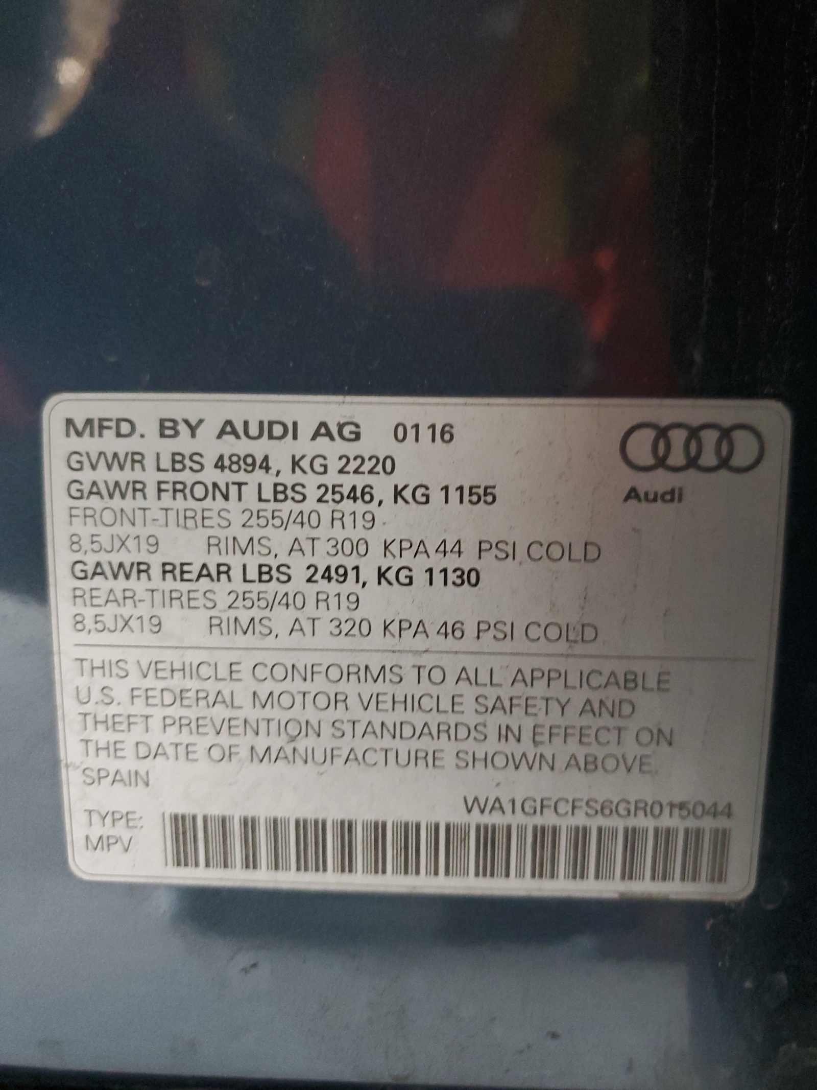 WA1GFCFS6GR015044 2016 Audi Q3 Prestige