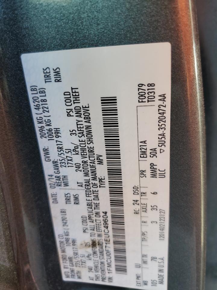 2014 Ford Escape S VIN: 1FMCU0F71EUC49604 Lot: 67109794