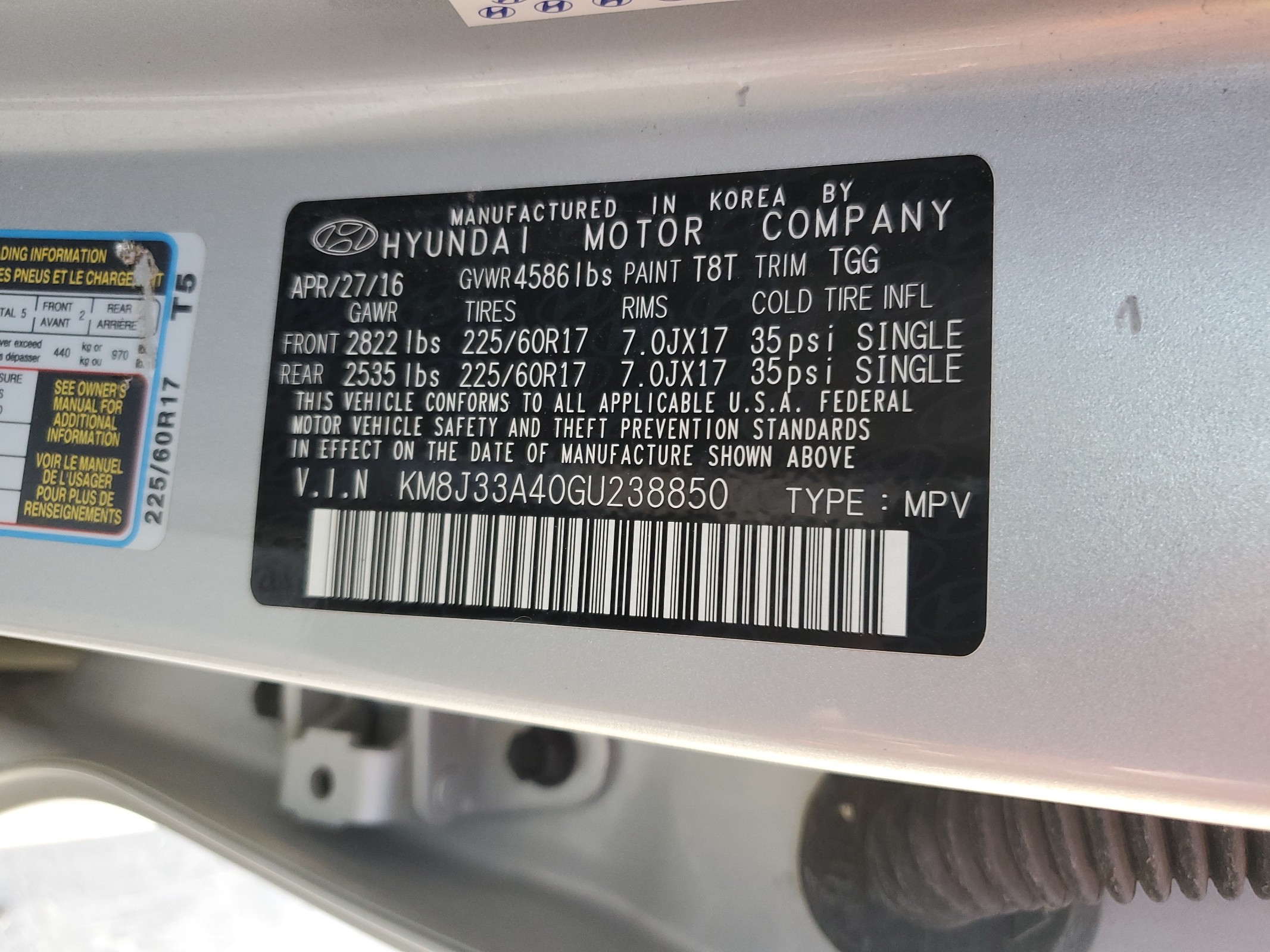 KM8J33A40GU238850 2016 Hyundai Tucson Limited